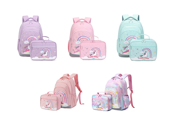 Unicorn Backpack 2024 Recycled Waterproof Girls School Bag Set Kids ...