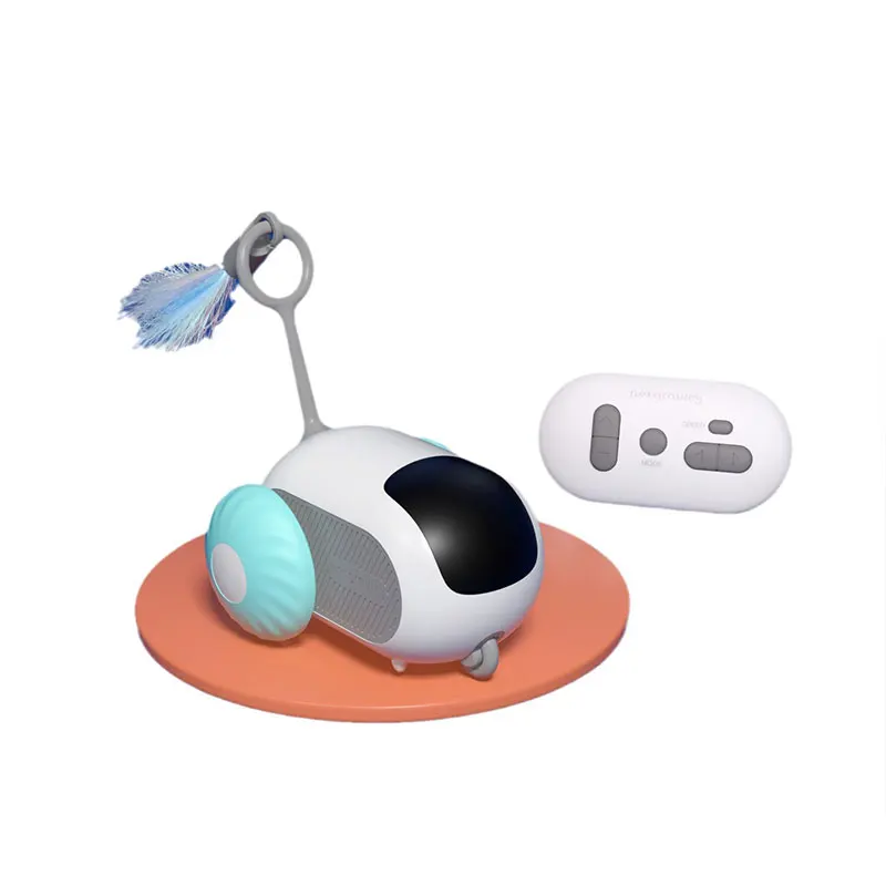 TEMU Toy Autonomous Driving Mode Burst Pet Gravity Running Car Intelligent Car Toy Cat Stick Feather
