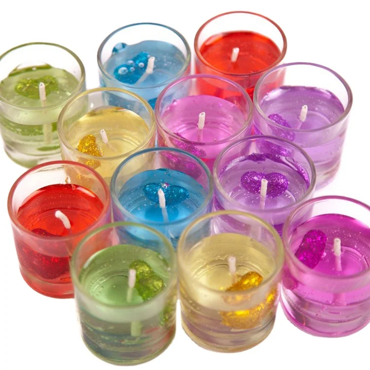 Reusable Gel Candle with Sea Shells  in Variety of Colors & Sizes 