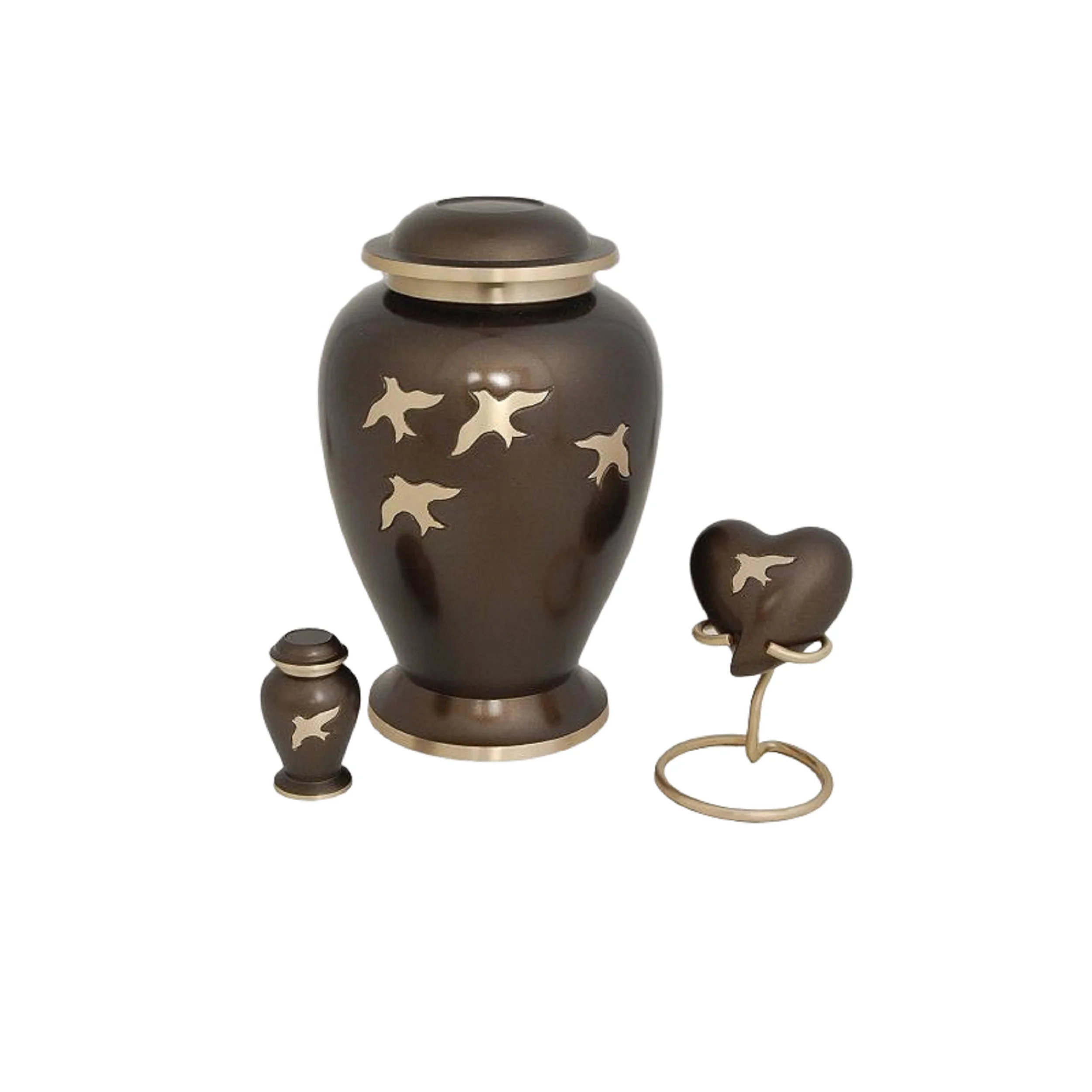 Pretty Designed Memorable Cremation Urn Standard Size Metallic Keepsake Ashes Urn Premium Pure