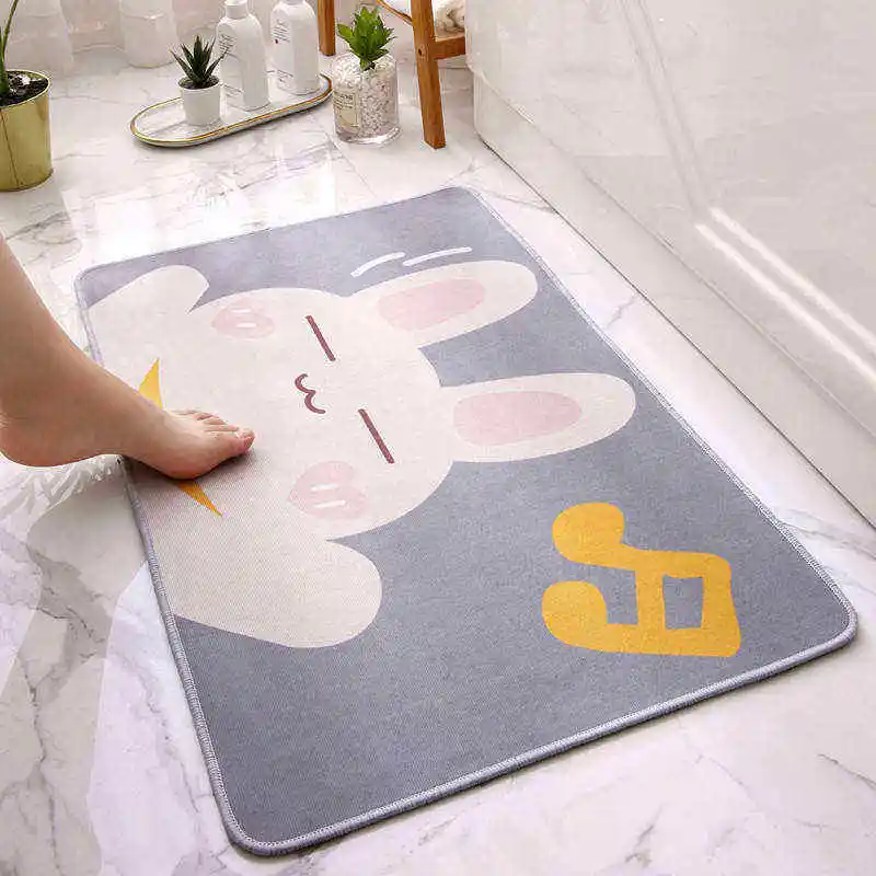 Bathroom Carpets Water Absorbent Bathroom Rugs Floor Microfiber Anti Slip Bath Mat Bath Tub Mat