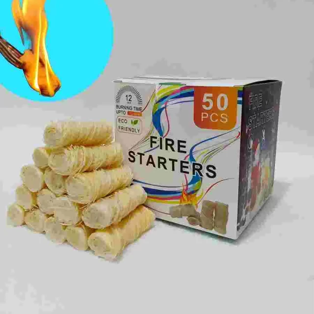 Ruizhifa White Charcoal Wood Wool Fire Starters Corrosion/Heat Resistance Easy Clean for Outdoor Kitchen BBQ Accessories