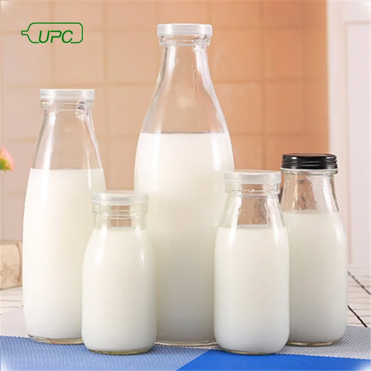 Transparent Lemon Drinking Water Juice Bottle 16oz 500ml Cheap Glass Milk Bottle 250ml 350ml Glass Juice Bottle for Beverage
