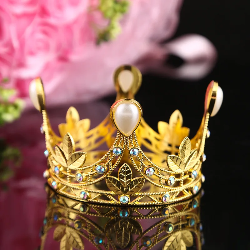 Популярная Мини-корона для торта невесты, корона для свадьбы, дня рождения, корона в стиле ретро барокко