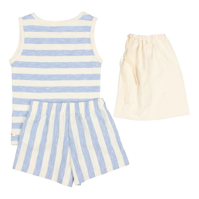Babyhug 100% Cotton Knit Half Sleeves Striped Shirt & Shorts Set - Grey main image 0