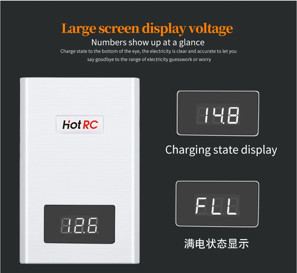 Hotrc A400 Smart LiPo Battery Balance Charger With LED Screen Smart Fast Charger For 3s-4s Lipo