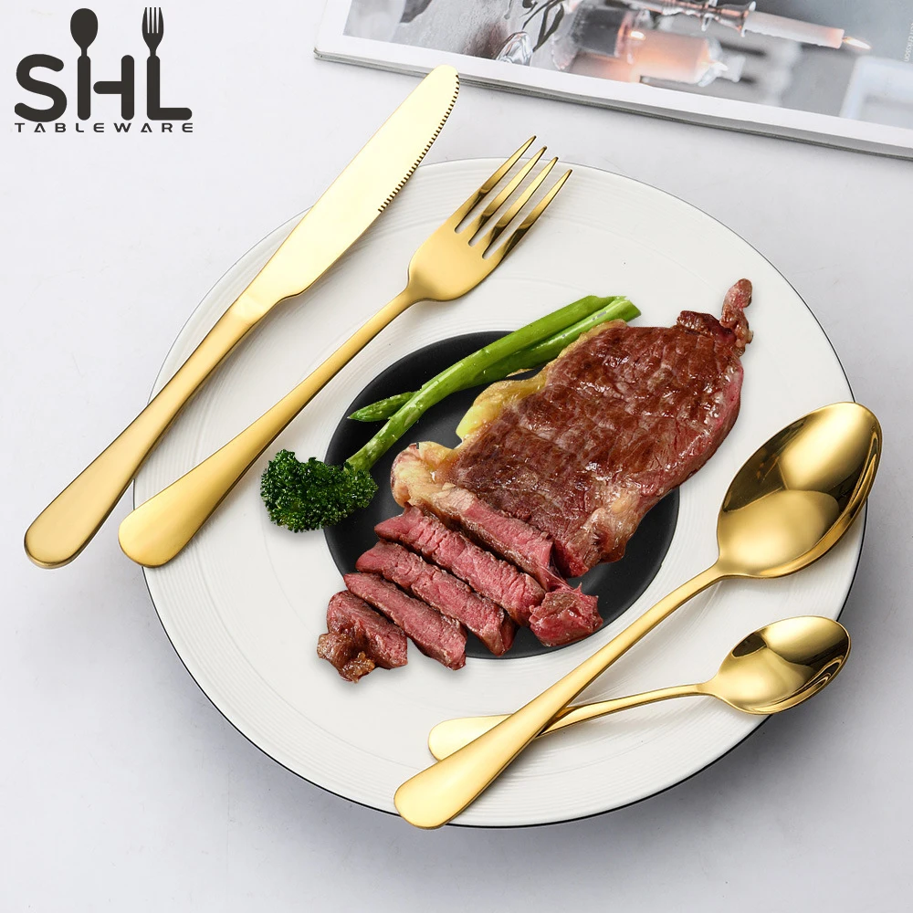 Modern Restaurant Spoon And Fork Set Table Spoons Stainless Steel Cutlery