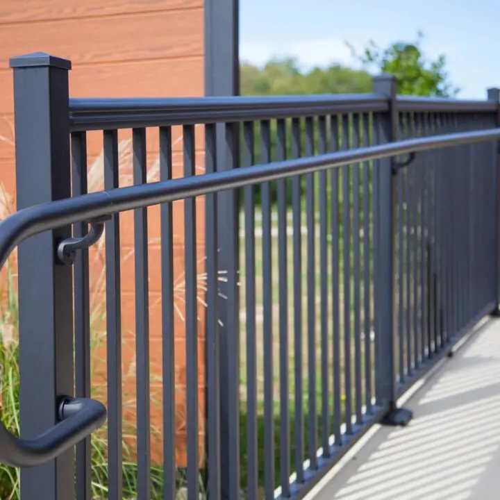 Black Metal Stair Aluminum Railing  Deck Railing System Aluminum Rail Kit Balcony Aluminium Railing Factory customization