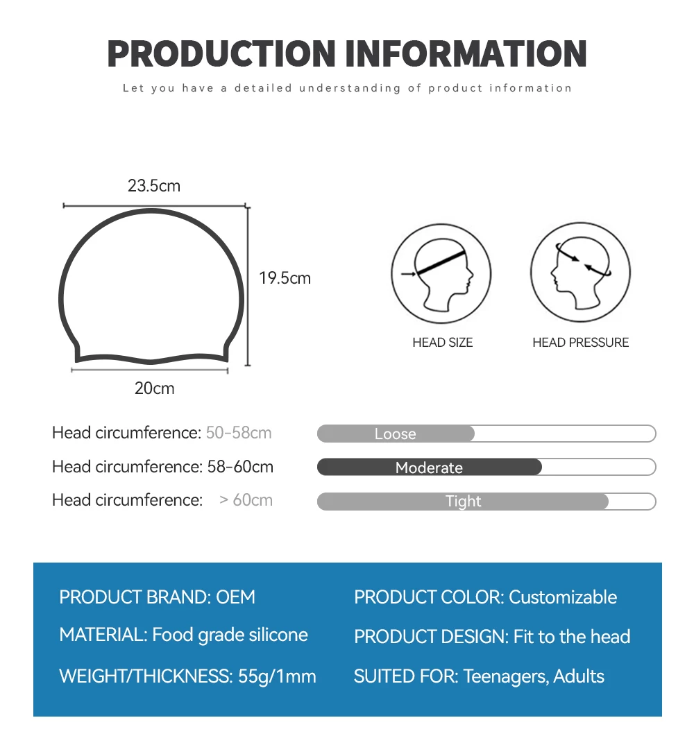 Customizable Design Mold Adult Men Women 55g 60g 65g Silicone Swimming