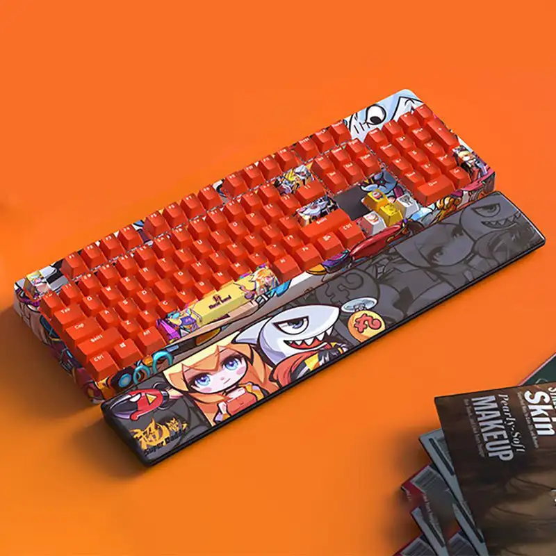 Ajazz Douyu Graffiti Leather Wrist Rest Pad Suitable For 104 Key