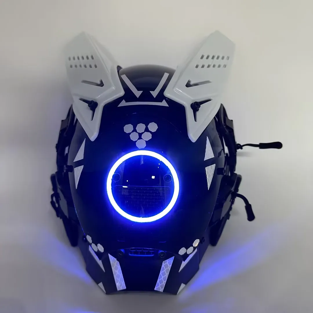 未来的なLedライトアップサイバーパンクマスクテックウェア