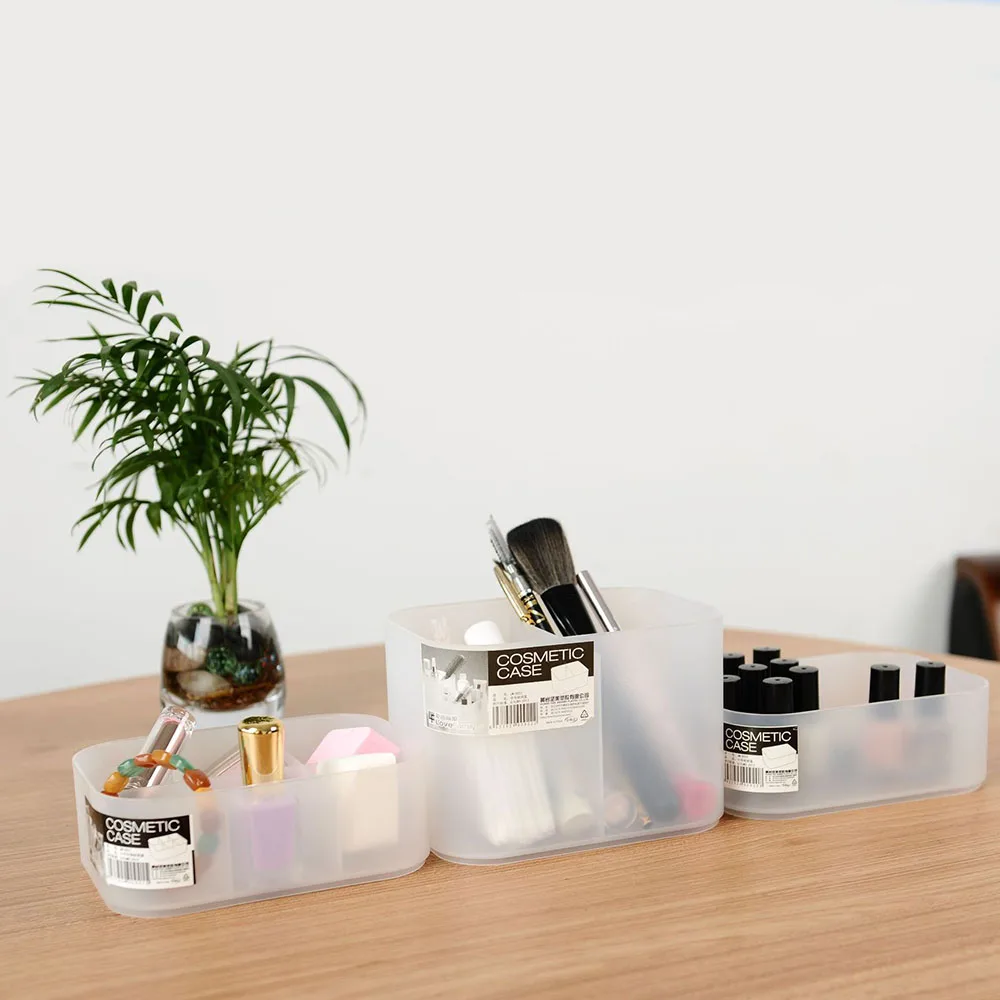 Cross Border High Quality Durable Plastic Transparent Rectangle Storage Baskets with Handle for Household Multifunctional Use