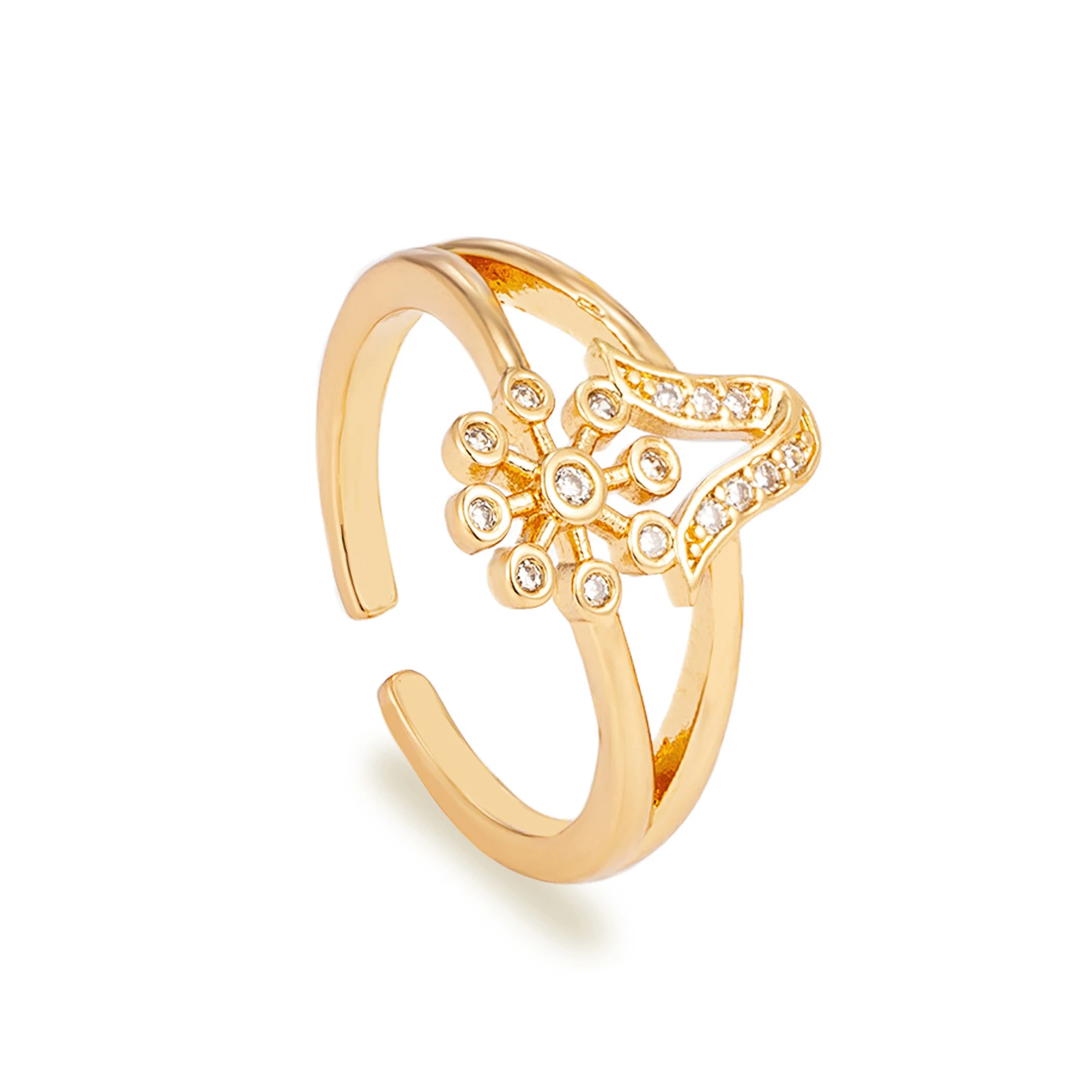 24K Gold Plated Zircon Flower Jewelry Set