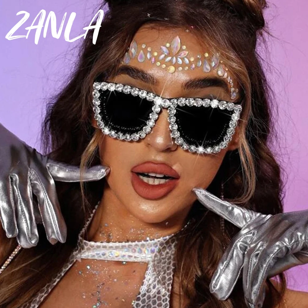 Rhinestones Cat Eye Glitter Sunglasses Women 2023 Unique  display picture 2