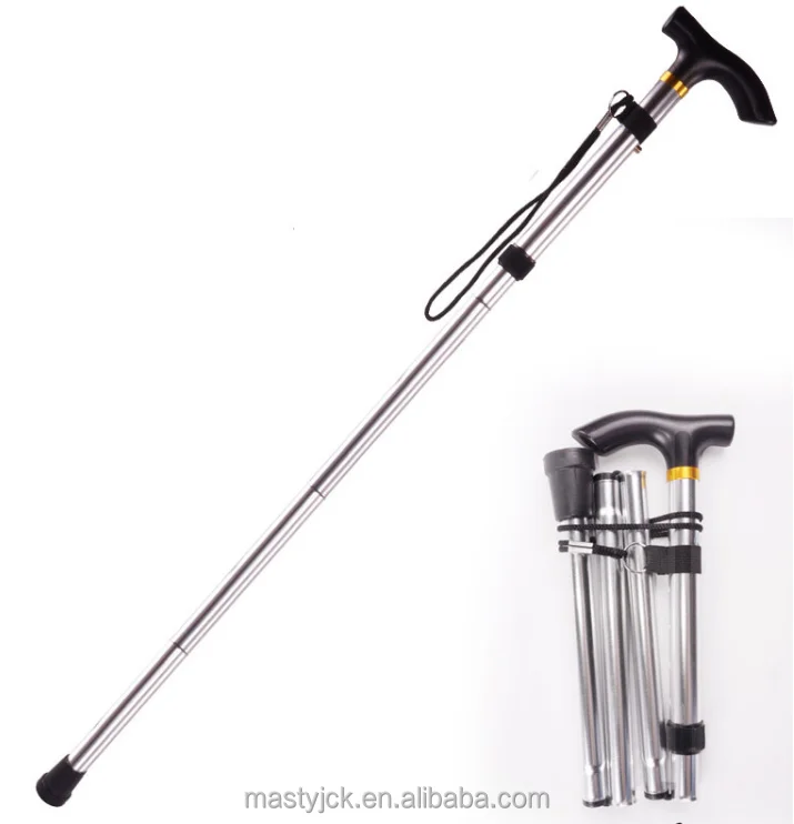 Telescopic Walking Stick Cane Hiking Rubber Tips Aluminium Climbing Equipment DL 