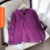 สีม่วงองุ่น (เสื้อ+กางเกง)