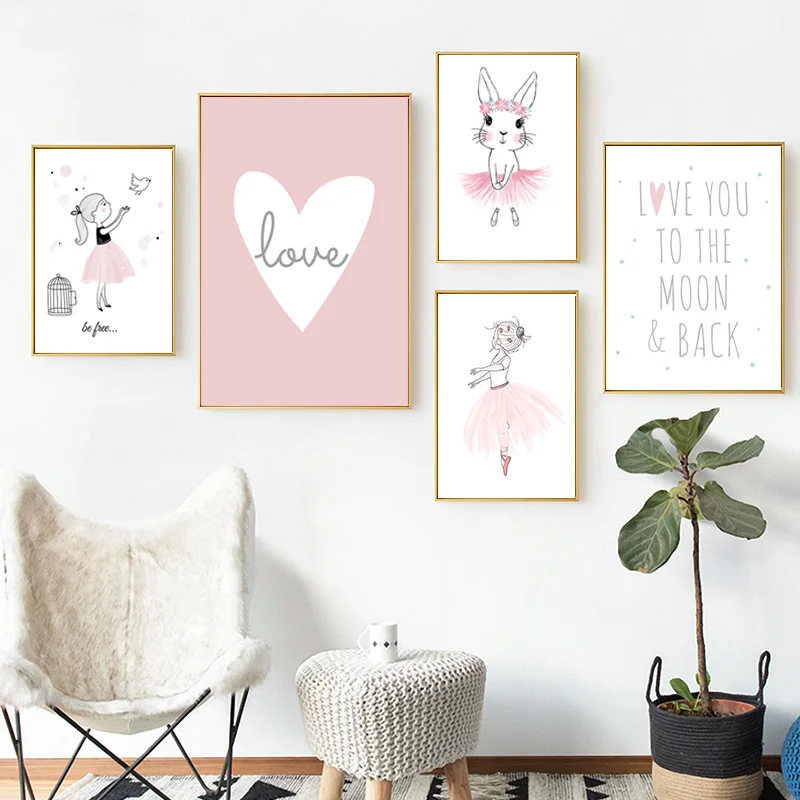 Wall Art for Dogs - Wall Decor for Dogs - Yellowbird Art & Design Fashion  Wall Decor - Pink Womens Girls Bedroom Decor Nursery Living room Baby Room