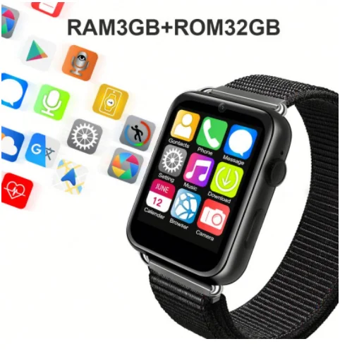 4G Android Smart Watch Screen, 3GB+32GB Memory