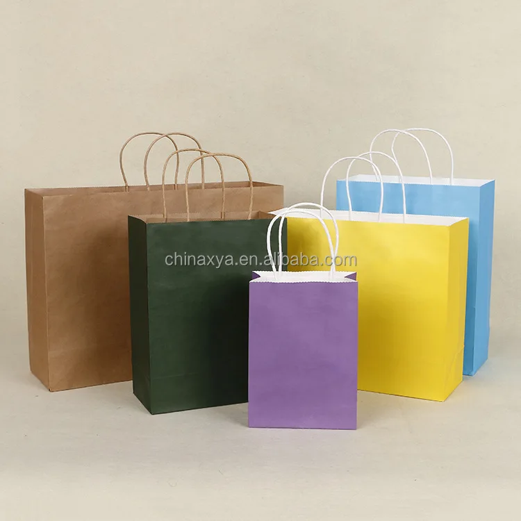 Takeaway packaging paper bags Disposable Kraft Paper packaging bags Large medium small color printing packaging baking manufacture