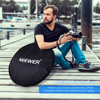 Neewer Portable 5 in 1 59quotx79&quot/150x200cm Translucent/Silver/Gold/White/Black Collapsible Round Multi Disc Light Reflector product image
