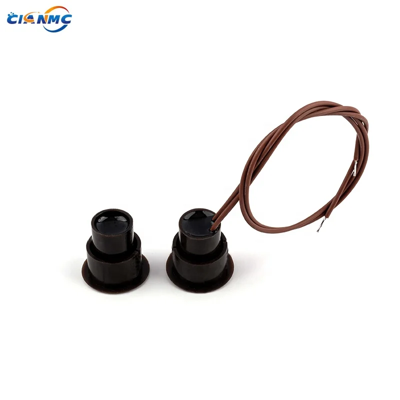 Gebildet 10pcs Brown Recessed Wired Security Window Door Contact Sensor Alarm Magnetic Reed Switch,10mm Action Distance Magnet Near - Connect Circuit, Magnet Away - Break Circuit Gebildet 10pcs Brown Recessed Wired Security Window Door Contact Sensor Alarm Magnetic Reed Switch,10mm Action Distance Magnet Near - Connect Circuit, Magnet Away - Break Circuit