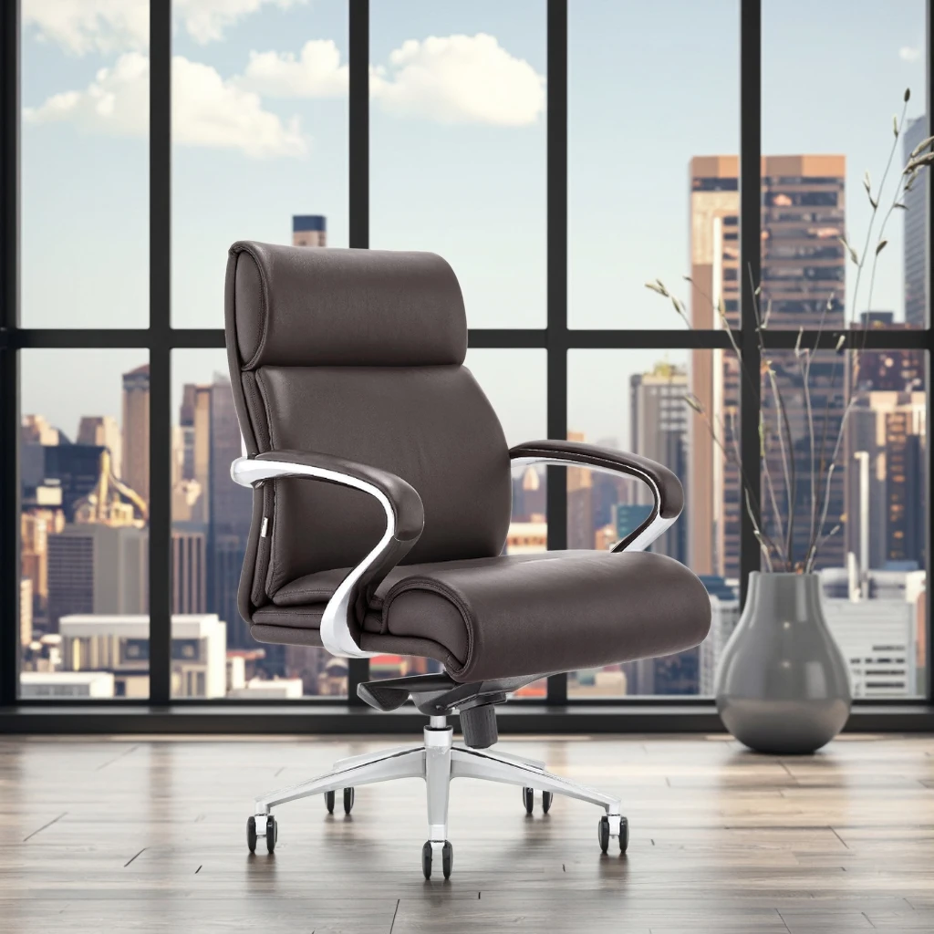 High-end Office Managers Chair Quadruple Locking Mechanism Breathable PU Leather Commercial Grade Seating 3