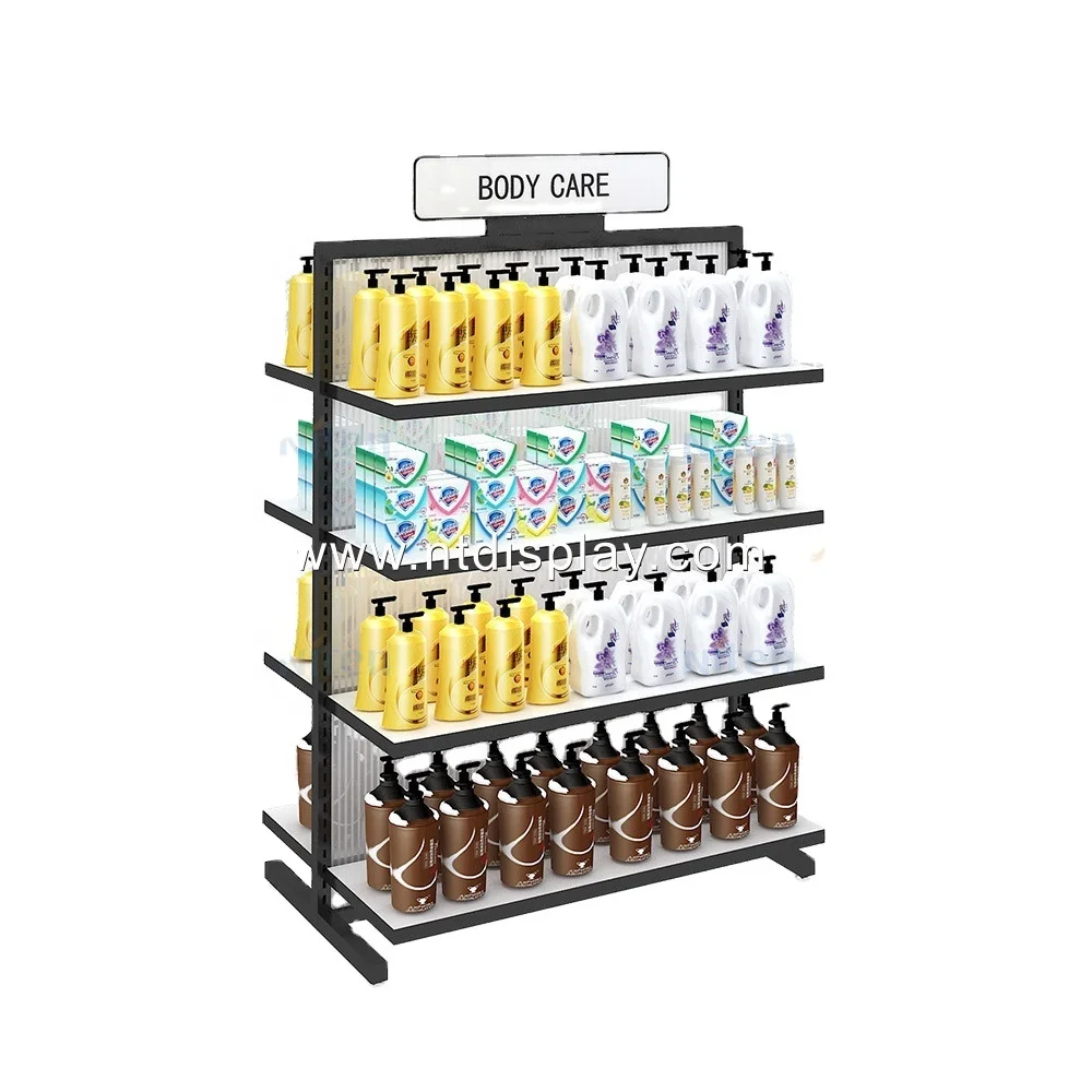High End Style Shoe Store Display Racks Double Side Island Display Stand Unit
