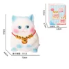 Gato de peluche adorable de 8 cm, TPR, azul 05, en caja.