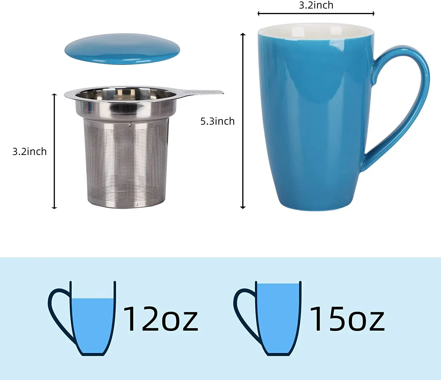 450ml Ceramic Tea Mug with Infuser - Perfect for Travel