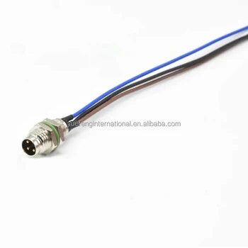 Hight Quality Factory Wholesale Signal Transmission M8 A Code Rear Fastened 3 4 5 6 8pin Male Connector Waterproof Solder Wire