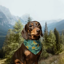 Flower Pattern Cotton Dog Bandana Fashionable Pet Apparel Accessories for Summer Winter and Spring