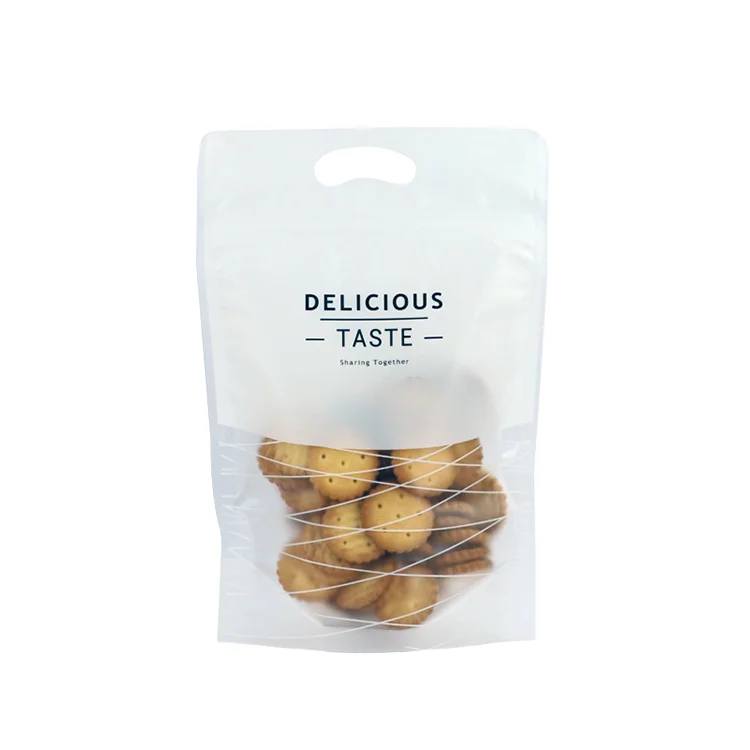 Tilpasset logo trykt biscuit varmeforseglet biscuit mindre pose stående plastik lynlåspose mademballage lynlåspose