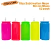 Bicchieri in vetro neon per sublimazione da 16oz