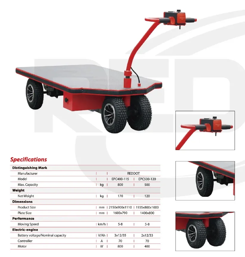 Heavy Duty 500kg Mini Electric Platform Cart Hand Pallet Truck Trolley