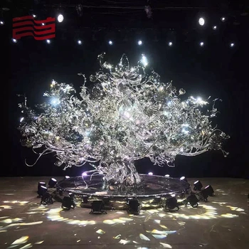 Large metal sculpture, mirror stainless steel forging process + multimedia technology interactive technology