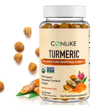 Turmeric Inflammatory Response Gummy - 120 Real Fruit Gummies for Kids & Adults, Sugar-free, Organic, Vegan & Gluten Free