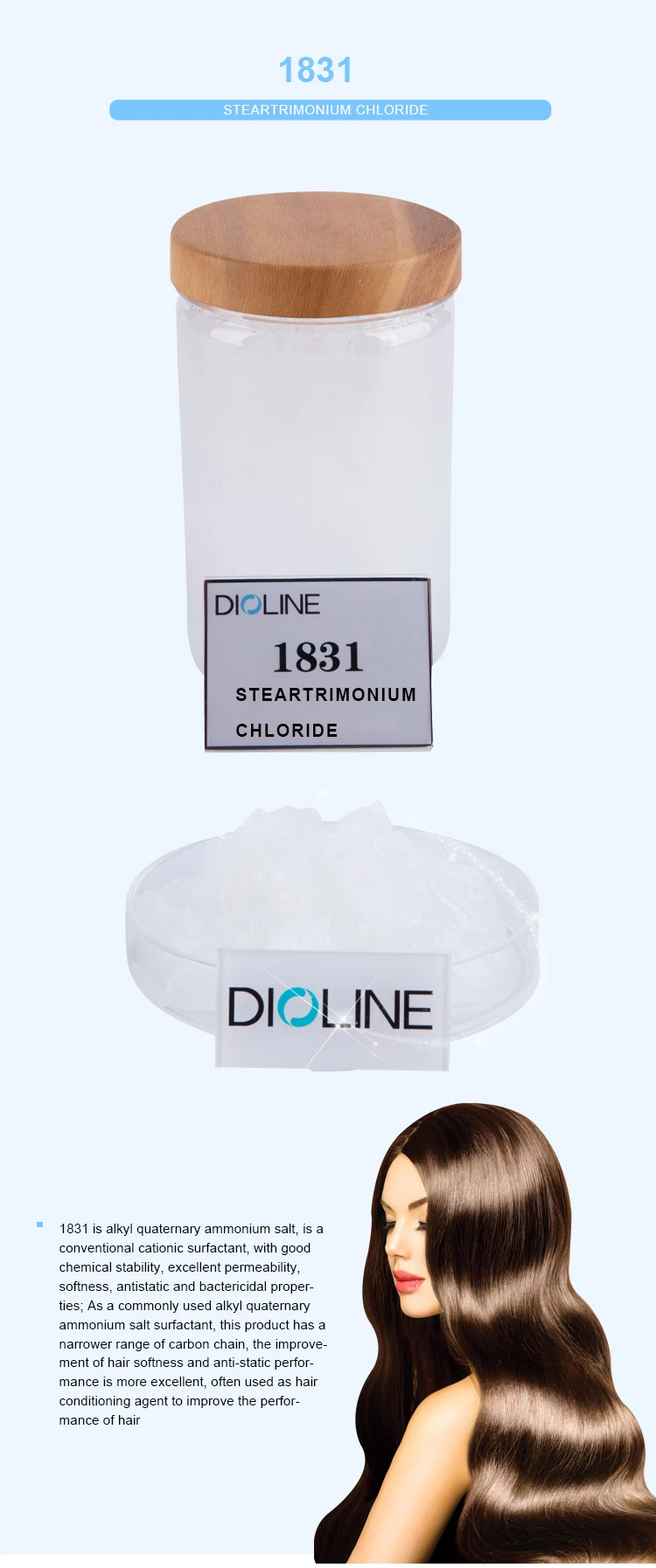 70% Eighteen Alkyltrimethylammonium Chloride Cationic Surfactant Raw Material