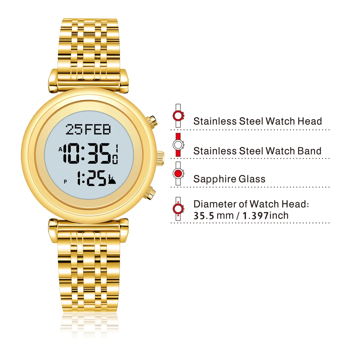 Alfajr AS-T008 Ladies Digital Azan Watch - Prayer Reminder