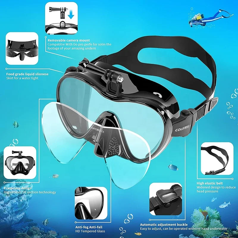 Adult Scuba Diving Masks Gear Freediving Spearfishing Snorkeling Cressi