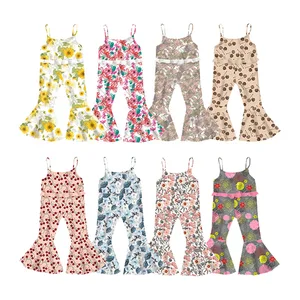 0-2years Custom Summer 12 Colors Flowers Toddler Baby Girls Jumpsuits