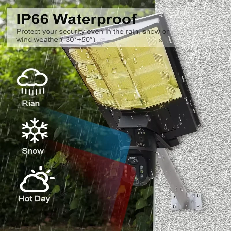 Cloudbirds V380pro Outdoor LED Solar Street Light Wifi Alarm Dual Lens Screen Camera Low Power Consumption Cmos Sensor Cloud