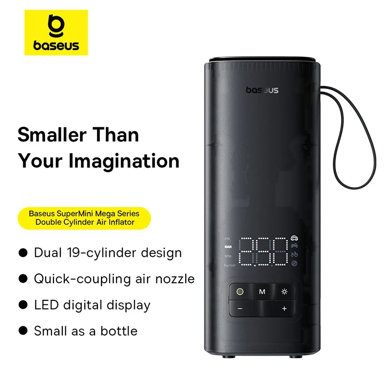 Baseus Smart Electric Dual Cylinder Compressor 120W Portable Faster Inflatable Car Tire Bicycle Motorcycle Pump