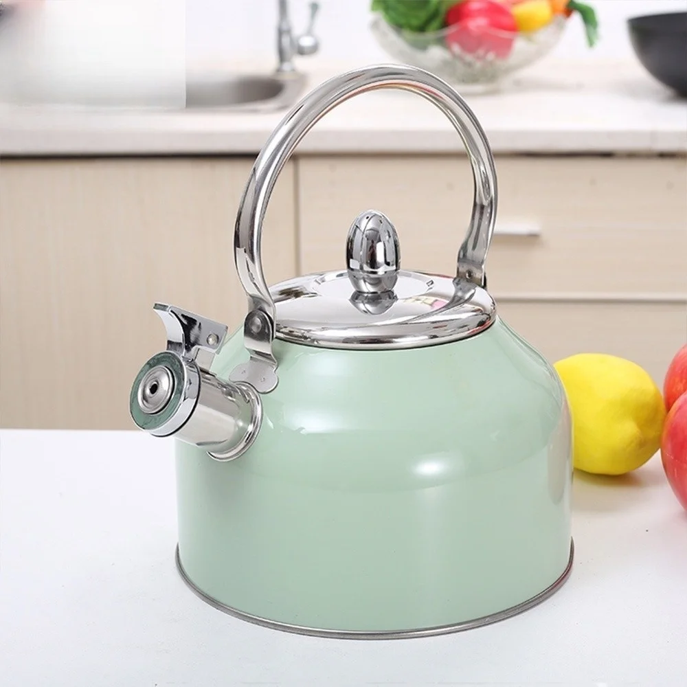 Small Bulk Order 3L Stainless Steel Japanese Whistling Tea Kettle with Color Painted Tea Kettle Water Pot