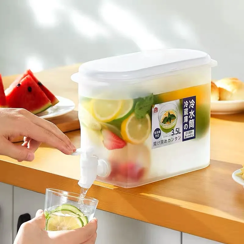 CX400 Refrigerator Drink Dispenser with Faucet Lemonade Juice Teapot Plastic Cold Kettle with Tap