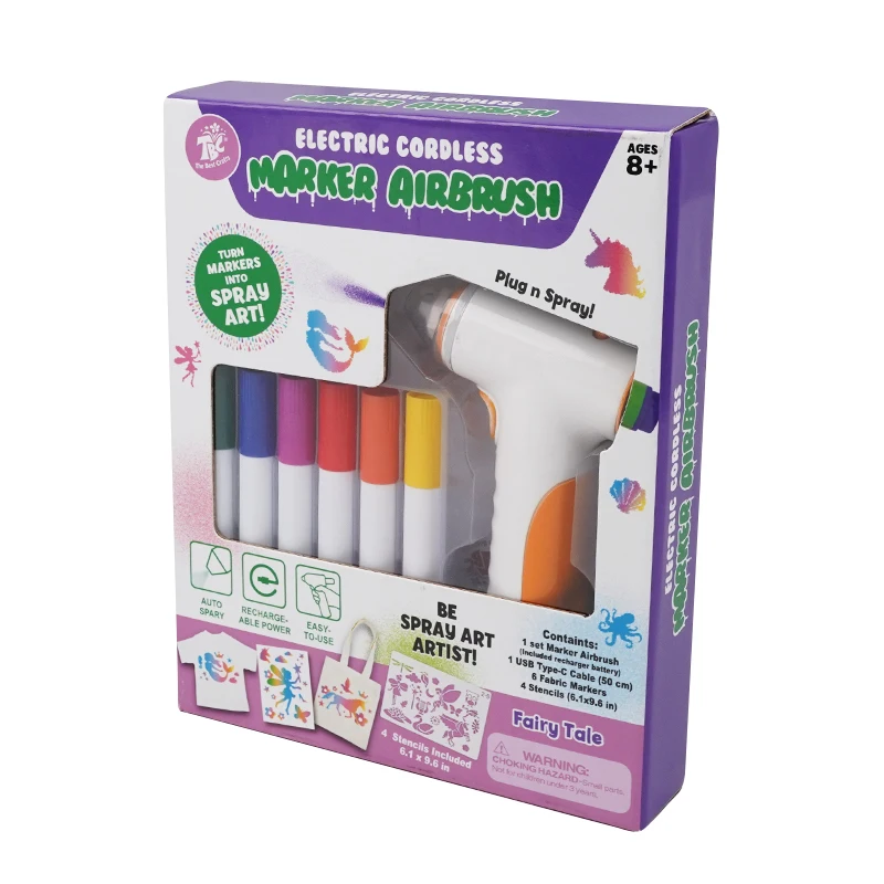 New Arrival Kids DIY Crafts Rechargeable Electric Airbrush Fabric