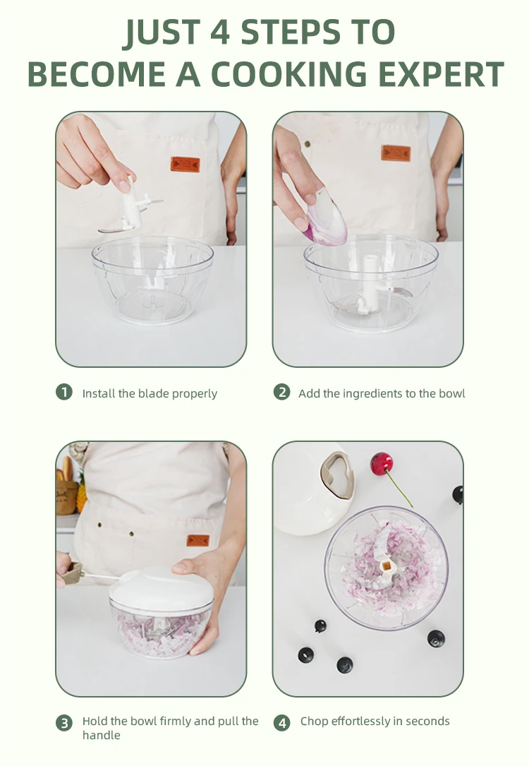 Mini Cordless Hand Pull Food Processor Salad Tool Adjustable High Speed Vegetable Chopper Garlic Cutter_voghion.com