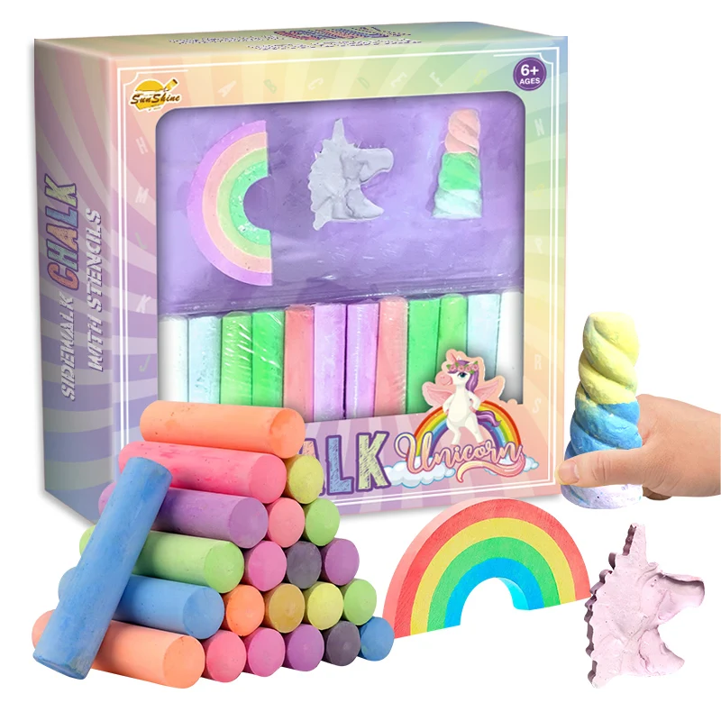 2024 на заказ нетоксичные разноцветные рисунки набор для рисования тротуарный мел трафареты детей