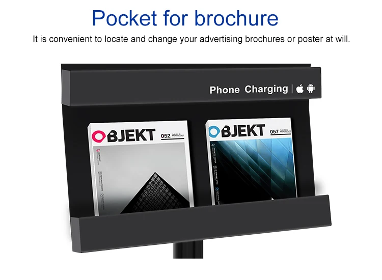 27inch Android Smart Phone Charging Station Mobile Phone Charging  Advertising Tv Kiosk Digital Standee for Airport