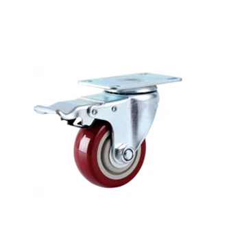 Polyurethane Wheel Caster for Medical Hospital Bed Equipment Stainless Steel Swivel Locking PU 2.5 3 4 5 Inch Ball Bearing