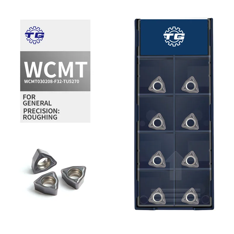 أداة سيارة CNC TG على شكل U، مثقاب كربيد، إدخال WCMT030208-F32-TU5270، أدوات إدخال مثقاب، شفرة حفر، كربيد متكلس مطلي بـ PVD